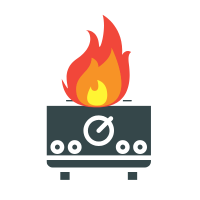 Icon feu de friteuse